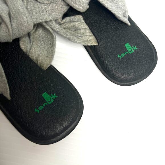 Sanuk Thong Sandals Gray Yoga Sling Slingback Size 9 - Picture 2 of 5